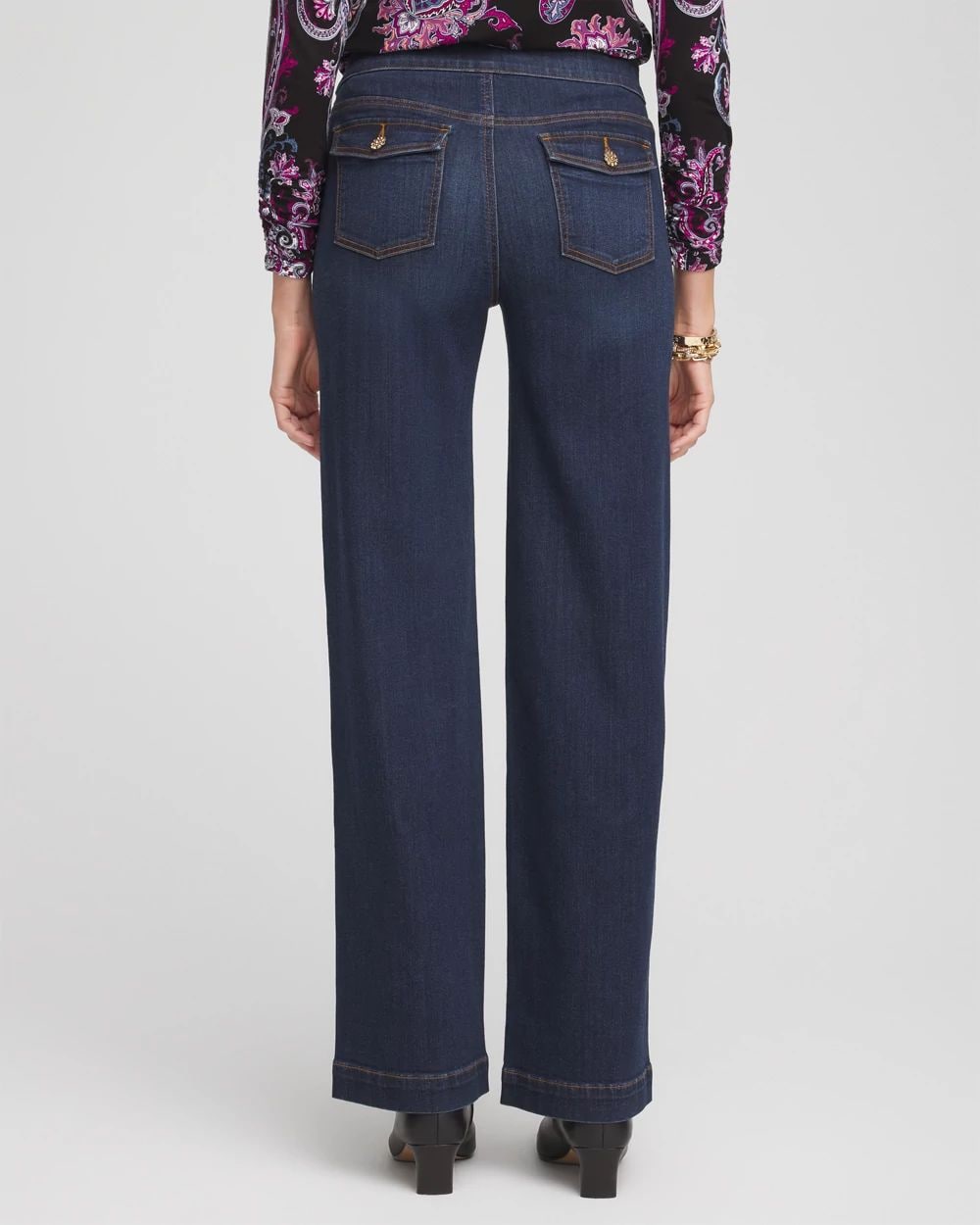 chic  Embellished Wide Leg Pull On Jeans | Chico's